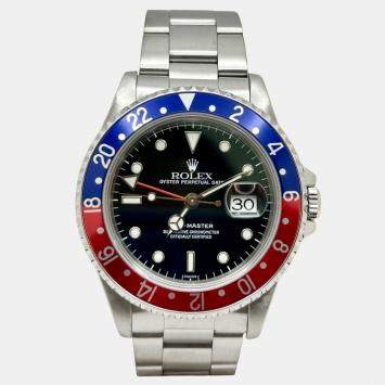 Pre Owned Rolex GMT Master 16700 Automatic Pepsi Red & Blue Stainless Steel Men's Wristwatch 40mm