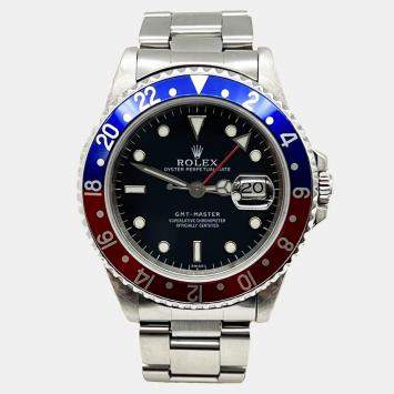 Pre Owned Rolex GMT Master 16700 Automatic Pepsi Red & Blue Stainless Steel Men's Wristwatch 40mm