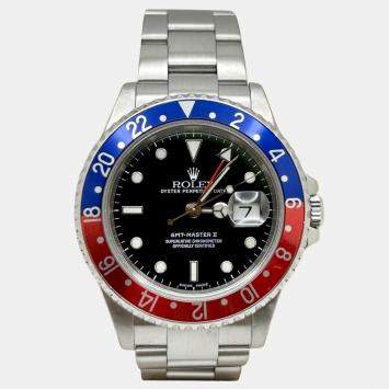 Pre Owned Rolex GMT-Master II 16710 Automatic Pepsi Red & Blue Stainless Steel Men's Wristwatch 40 mm