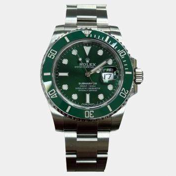 Pre Owned Rolex Submariner Hulk 116610V Automatic Green Stainless Steel Men's Wristwatch 40mm