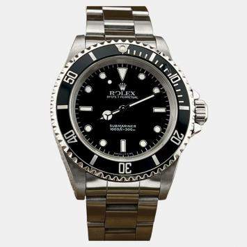 Pre Owned Rolex Submariner No Date 14060 Automatic Black Stainless Steel Men's Wristwatch 40mm