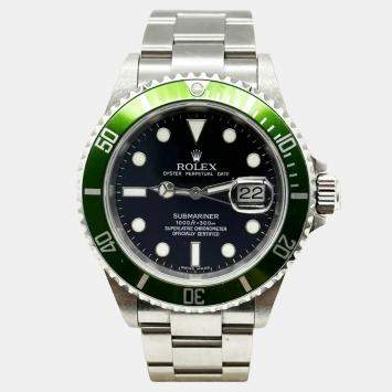 Pre Owned Rolex Submariner 16610V Automatic Black Stainless Steel Men's Wristwatch 40 mm