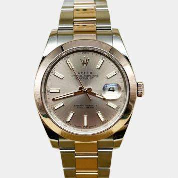 Pre Owned Rolex Datejust 126301 Automatic Sundust 18K Rose Gold Stainless Steel Men's Wristwatch 41 mm