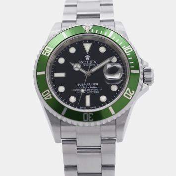 Pre Owned Rolex Submariner 16610LV Automatic Black Stainless Steel Men's Wristwatch 40 mm
