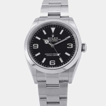 Pre Owned Rolex Explorer 124270 Automatic Black Stainless Steel Men's Wristwatch 36 mm