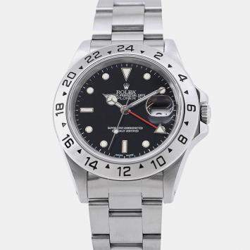 Pre Owned Rolex Explorer II 16570 Automatic Black Stainless Steel Men's Wristwatch 40 mm