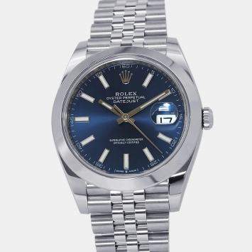 مملوكة مسبقًا Rolex Datejust 126300 Blue Stainless Steel Automatic Men's Wristwatch 41mm