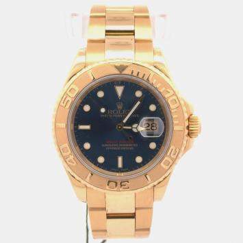 مملوكة مسبقًا Rolex Yacht-Master 4016628 Automatic Blue 18k Yellow Gold Men's Wristwatch 40mm