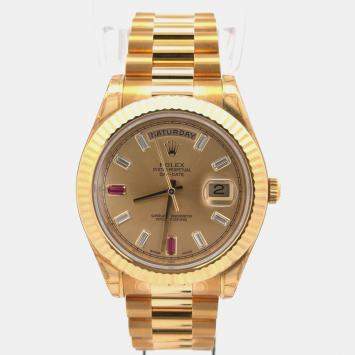 Pre Owned Rolex Day-Date 218238 Gold 18K Yellow Gold Automatic Men Wristwatch 41 MM