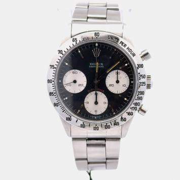 Pre Owned Rolex Cosmograph Daytona 6239 Black Stainless Steel Manual Winding Men's Watches 37mm