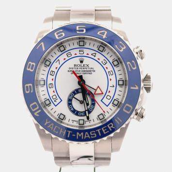 Pre Owned Rolex Yacht-Master II 116680 White Stainless Steel Automatic Men's Watches 44mm