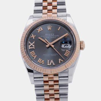 Pre Owned Rolex Datejust 126231 Grey 18K Rose Gold, Stainless Steel Automatic Men's Watches 36mm