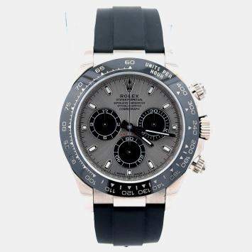 Pre Owned ساعة يد رجالية رولكس 116519LN أوتوماتيك رمادية ذهب أبيض عيار 18 كوز موغراف دايتونا 40 مم