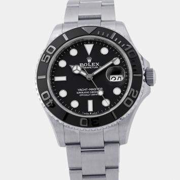 مملوكة مسبقًا Rolex Yacht-Master II 226627 Black Dial Titanium Automatic Men's Wristwatch 42mm
