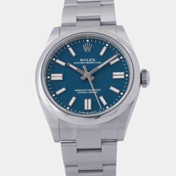 Pre Owned Rolex Oyster Perpetual 134300 Blue Stainless Steel Automatic Men's Wristwatch 41mm