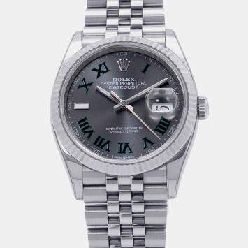 Pre Owned Rolex Datejust 126234 Slate 18K White Gold, Stainless Steel Automatic Men's Wristwatch 36mm