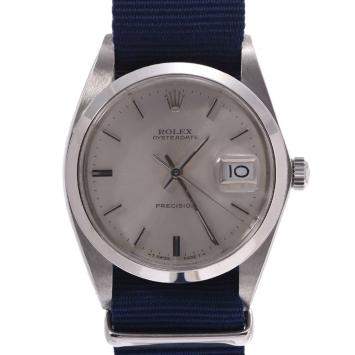 Pre Owned Rolex Silver Stainless Steel Oyster Date 6694 Men's Wristwatch 35 MM