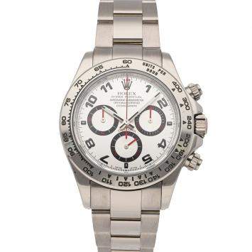 Pre Owned Rolex Silver 18K White Gold Cosmograph Daytona 116509 Men's Wristwatch 40 MM