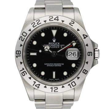 Pre Owned Rolex Black Stainless Steel Explorer II 16570 Men's Wristwatch 40 MM