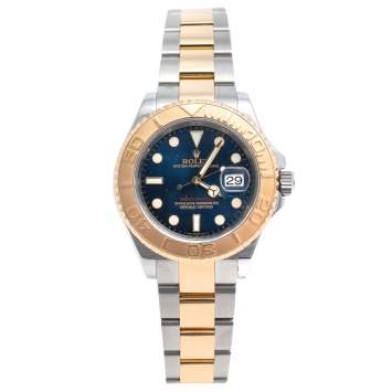 Pre Owned Rolex Blue 18K Yellow Gold & Stainless Steel Yacht-Master 16623 Automatic Men's Wristwatch 40 mm