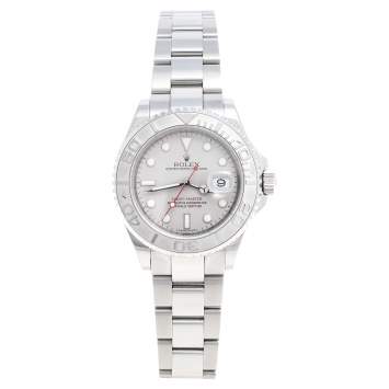 Pre Owned Rolex Platinum Stainless Steel Yacht-Master R16622290B7876 Men's Wristwatch 40 mm