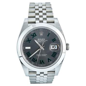 Pre Owned Rolex Grey Stainless Steel Datejust 126300 Men's Wristwatch 41 mm