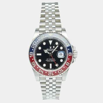 Pre Owned Rolex Black Cerachrome Stainless Steel GMT-Master II 126710BLRO Men's Wristwatch 40 mm