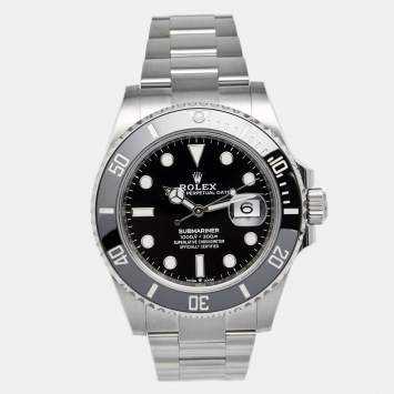 Pre Owned Rolex Black Cerachrom Stainless Steel Submariner 126610LN-0001 Men's Wristwatch 41 mm