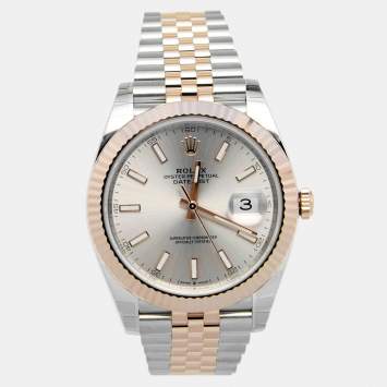 Pre Owned Rolex Sundust 18K Everose Gold Oystersteel Datejust M126331-0010 Men's Wristwatch 41 mm