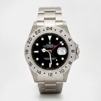Pre Owned Rolex Black Stainless Steel Explorer II 16570  Men's Wristwatch 40 mm