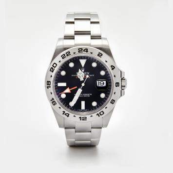 Pre Owned Rolex Black Stainless Steel Explorer II 216570  Men's Wristwatch 42 mm