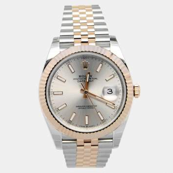 Pre Owned Rolex Sundust 18K Everose Gold Oystersteel Datejust M126331-0010 Men's Wristwatch 41 mm