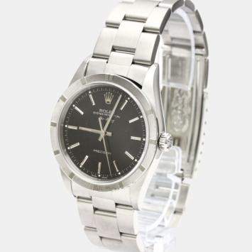 Pre Owned Rolex Black Stainless Steel Air-King 14010M Automatic Men's Wristwatch 34 mm