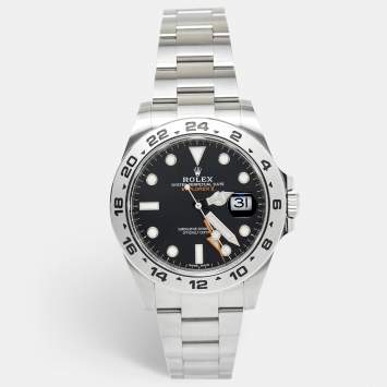 Pre Owned Rolex Black Stainless Steel Explorer II 216570-0002 Men's Wristwatch 42 mm