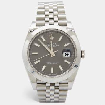 Pre Owned Rolex Grey Stainless Steel Datejust 126300 Men's Wristwatch 41 mm