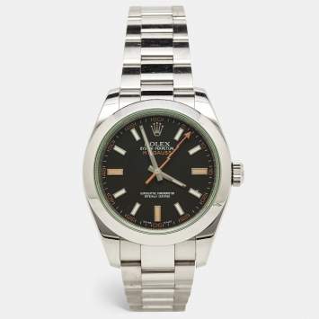 Pre Owned Rolex Black Oystersteel Milgauss M116400GV-0001 Men's Wristwatch 40 mm