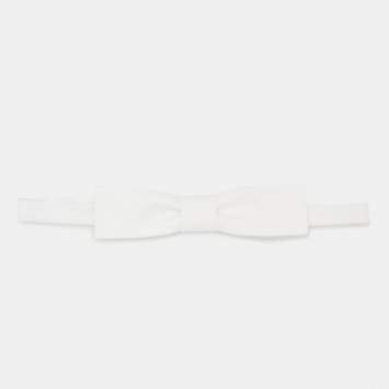 Saint Laurent Paris White Cotton Bow Tie