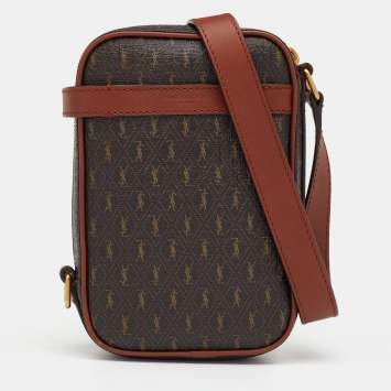 Pre Owned Saint Laurent Monogram Coated Canvas and Leather Le Monogramme Crossbody Bag