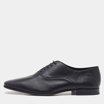 Pre Owned Saint Laurent Black Leather Lace Up Oxford Size 42