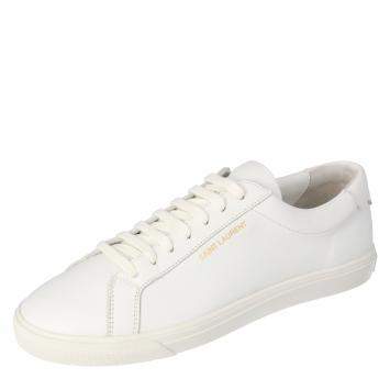 Pre Owned Saint Laurent White Leather Andy Low-Top Sneakers Size EU 40