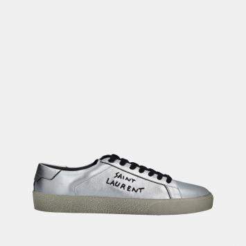 Pre Owned Saint Laurent Leather Low Top Sneakers 42