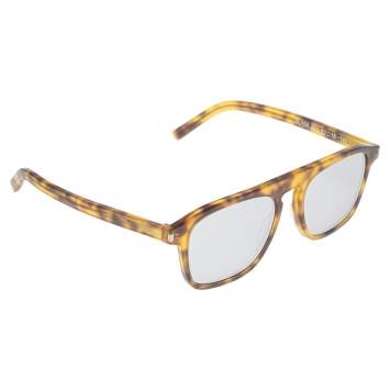 Pre Owned Saint Laurent Brown Tortoise SL 158 Mirror Wayfarer Sunglasses