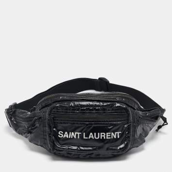 Saint Laurent Black Nylon Logo Belt Bag
