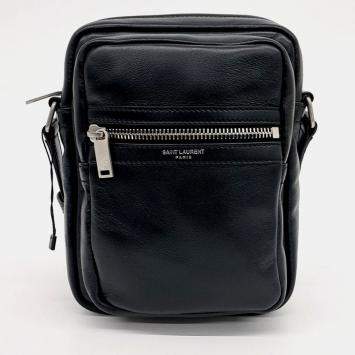 Pre Owned Saint Laurent Paris Black Leather Saint Laurent Sid Crossbody Bag (581700)