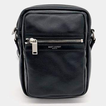Pre Owned Saint Laurent Paris Black Leather Sid Crossbody Bag 