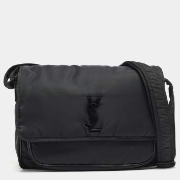 Pre Owned Saint Laurent Black Nylon Niki Messenger Bag
