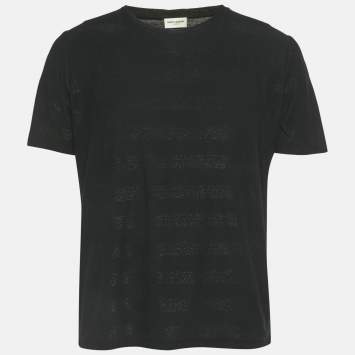 SAINT LAURENT smoking ブラック Tシャツ M Saint Laurent Black Smoking Kills Print Cotton Crew Neck T