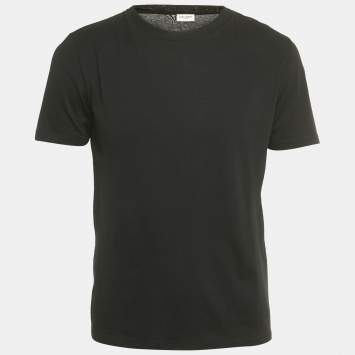 Pre Owned Saint Laurent Paris Black Love 1971 Printed Cotton T-Shirt XS 