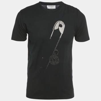 Saint Laurent Paris Black No Smoking Printed Cotton Crewneck