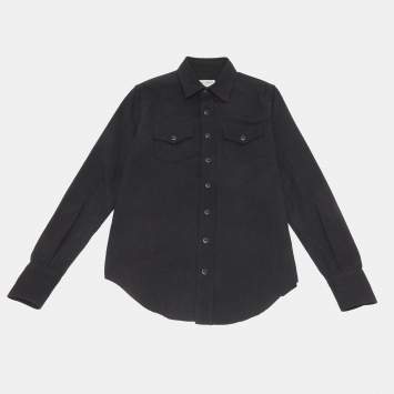Pre Owned Saint Laurent Black Denim Long Sleeve Shirt S